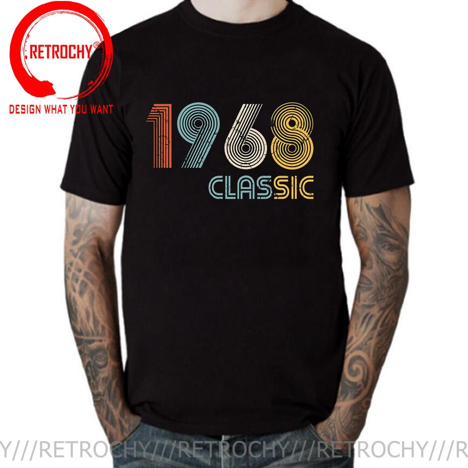 Vintage 1968 Classic 50 Years Old Birthday T Shirt Made in 1968 50Th Birthday Tshirt Father Day Present Born in 1968 Tee Shirt