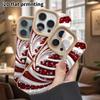 Phone Case: Lambskin 2D Flat Samsung Galaxy A34 A35 M05 M06 S20 S22 S21 FE Plus 5G Protective Case, Red and White Candy, Christmas and Halloween Gift