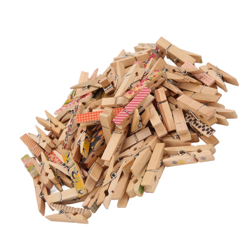 100Pcs Painted Wood Clothespin Fashion Unique Design Durable Detachable Painted Wooden Clip
