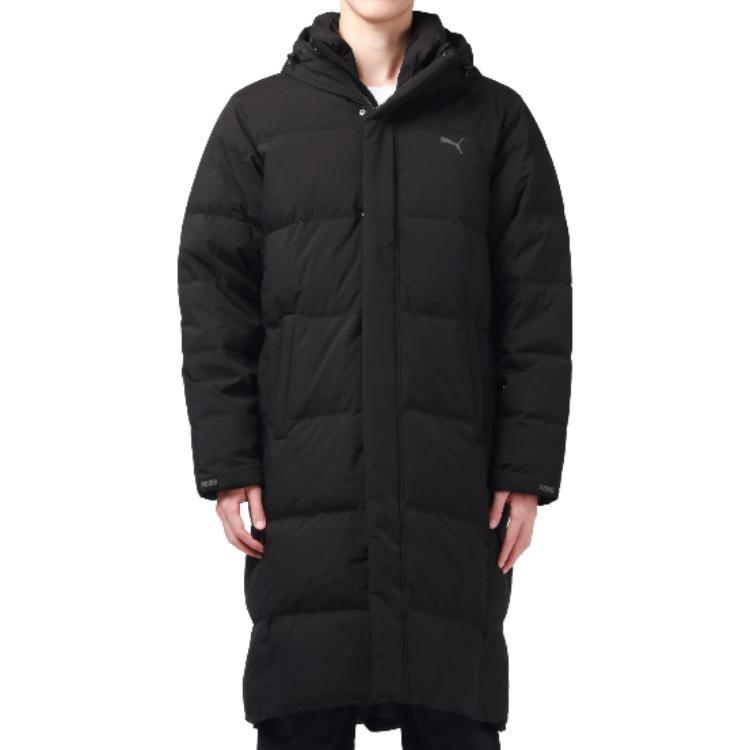 PUMA Down Jackets Unisex Black Hooded Thickened Quilted Down Jacket 932587-01