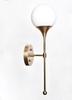 Vintage Brass Trumpet Glass Globe Wall Light – Mid Century Sconce