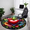 1pc Heart Flowers Chair Carpet for Office Non Slip, Machine Washable Rug for Office, Room Holiday Decor for Christmas, Birthday Polyester
