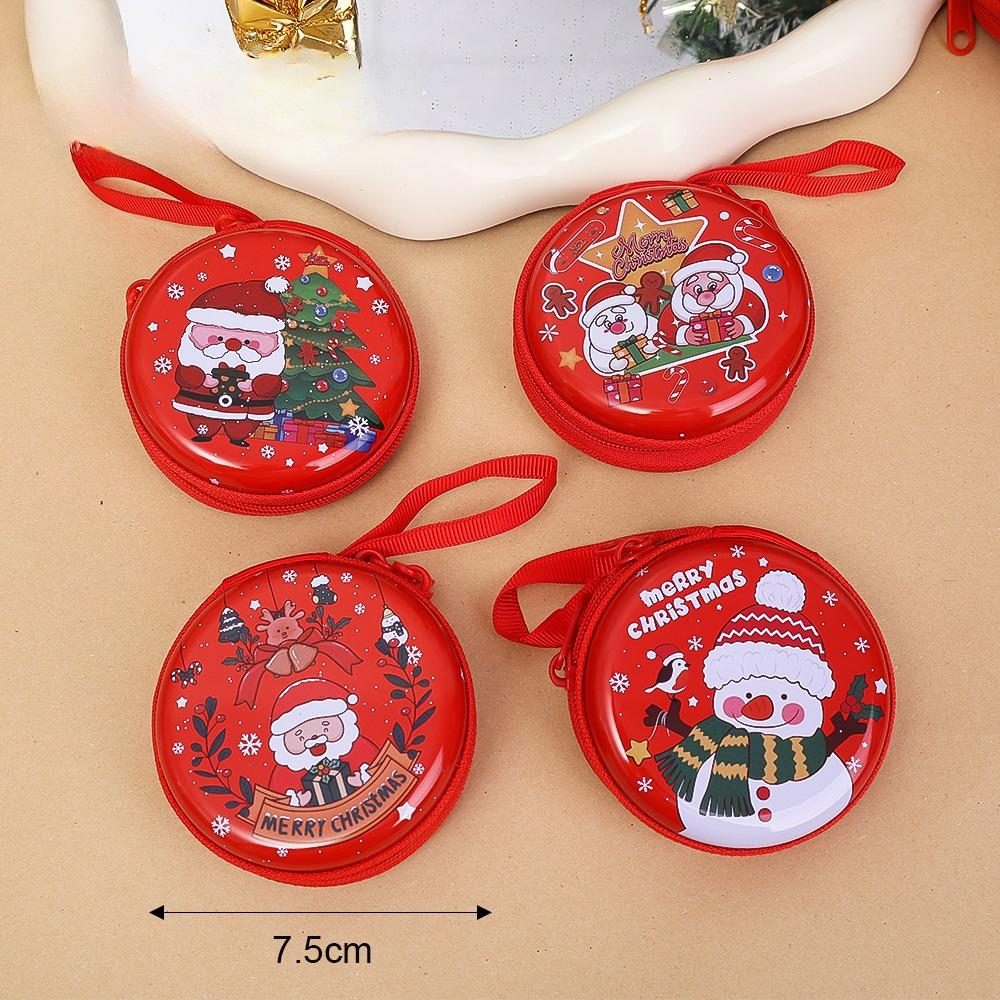 5/1Pcs Christmas Cable Organizer Zipper Candy Coin Storage Bag Kids Toys Keyring Pendant Christmas Gifts Earphone Box Organizer