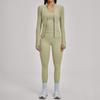 Fitness suit, polished zipper, casual suit, women's outdoor cycling, running sports three-piece set