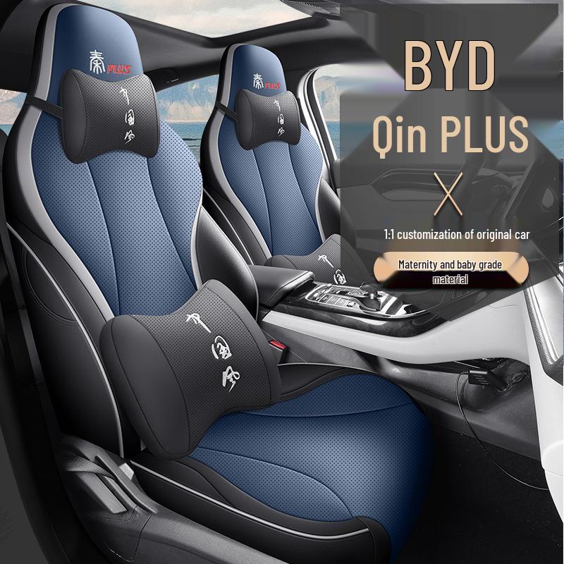 BYD Qin Plus DMI Seat Covers: Full Wrap, 24 & 23 Models, Four Season Compatible, Plus/EV Car Seat Cushions.