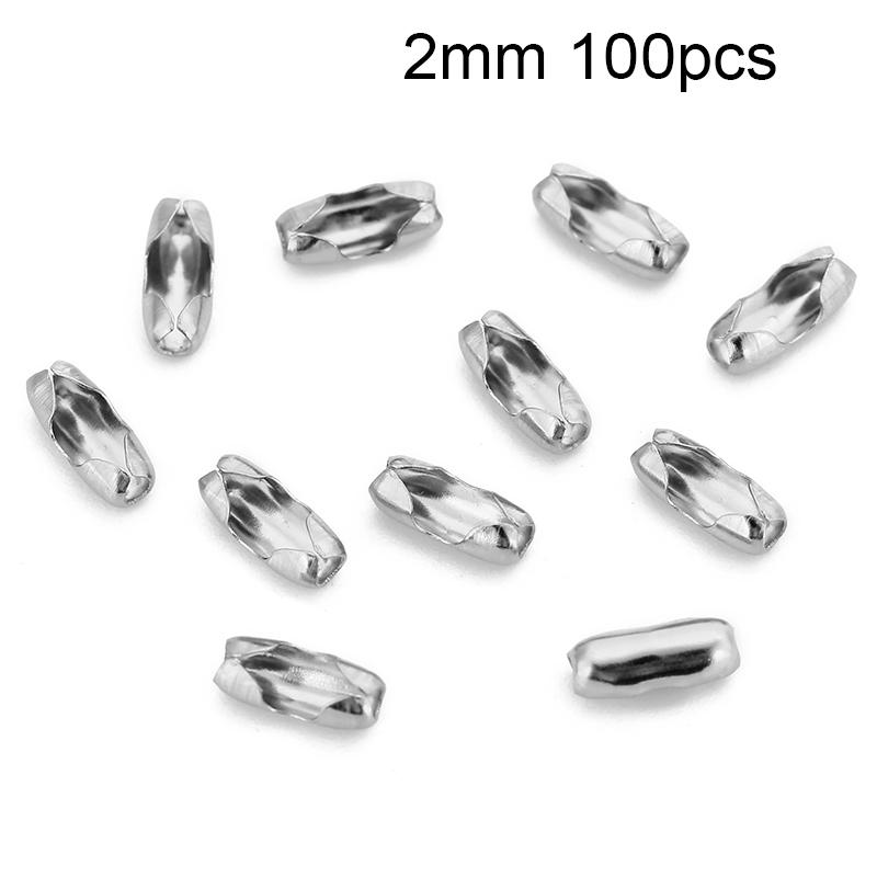 

30 100 pcs PVD Never Fade Stainless Steel Clasps Fit 1.5 2 2.4 mm Ball Bead Chains Necklace Connectors Bracelet Jewelry Making
