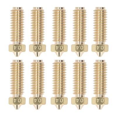 10Pcs 3D Printer Brass Nozzle Strong Heat Conduction Smoothly Inner Wall M6 Brass Nozzle for Kobra3