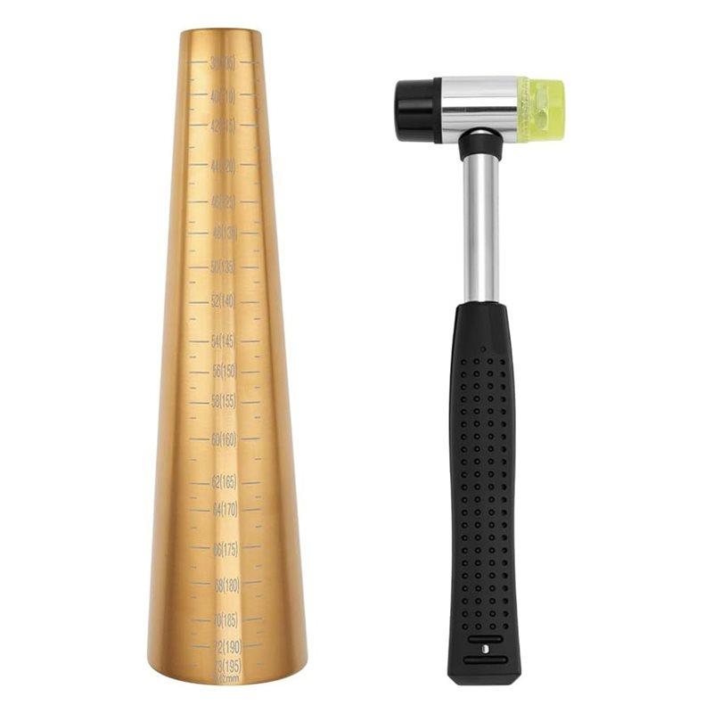 Jewelry Making Tool- Bracelet Mandrel Sizer Set With Iron Hammer, Stainless Steel Round Bracelet Mandrel