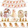 Horse Racing Themed Party Supplies Phnom Penh Horse Racing Party Decoration Banner Tableware Tablecloth Power Strip Balloon Package
