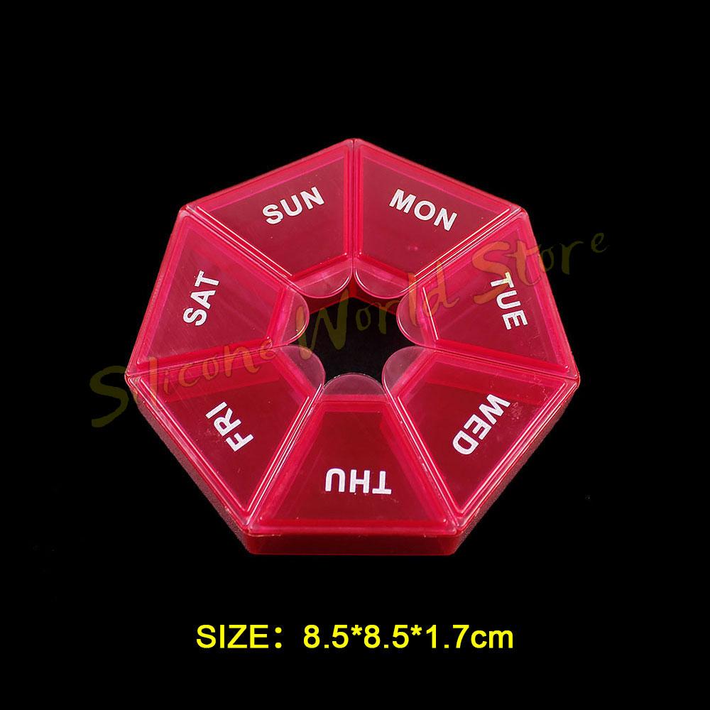 SW Portable Travel 7 Grids Pill Box Weekly 7 Days Pills Case Vitamin Fish Oils Medicine Storage Container Organizer Jewelry Box