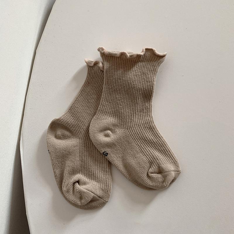 

Однотонные детские короткие носки с оборками, весна-осень, мягкие хлопковые носки для девочек до щиколотки, удобные эластичные детские носки средней длины 1-3 years хаки