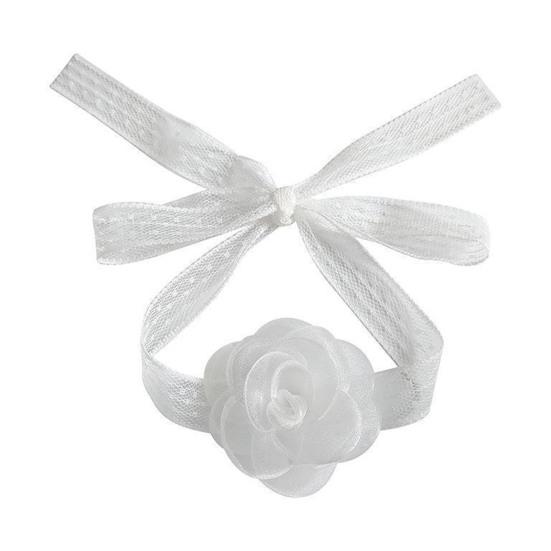 

Женская свадебная повязка на голову для невесты, белая роза, прозрачная лента с кружевной отделкой, регулируемая шнуровка, браслет для подружки невесты, колье, реквизит для свадебного выпускного вечера белый