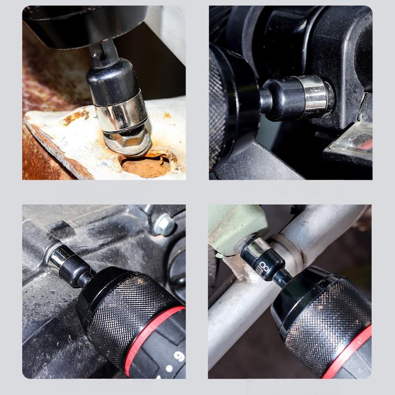 2/4 Stück Metall Schlagschrauber Steckschlüssel Adapter Bohrmaschinen Umwandler Schnellwechsel-Stecknuss 8mm Sechskant Ratsche Hülse