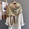 New fashionable cashew flower printing splicing scarf women's autumn and winter versatile neck protection shawl warm and cold scarf