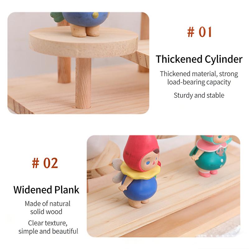 Wooden Multi-Tiered Coffee Cup Aromatherapy Perfume Figurine Display Stand Jewelry Storage Rack