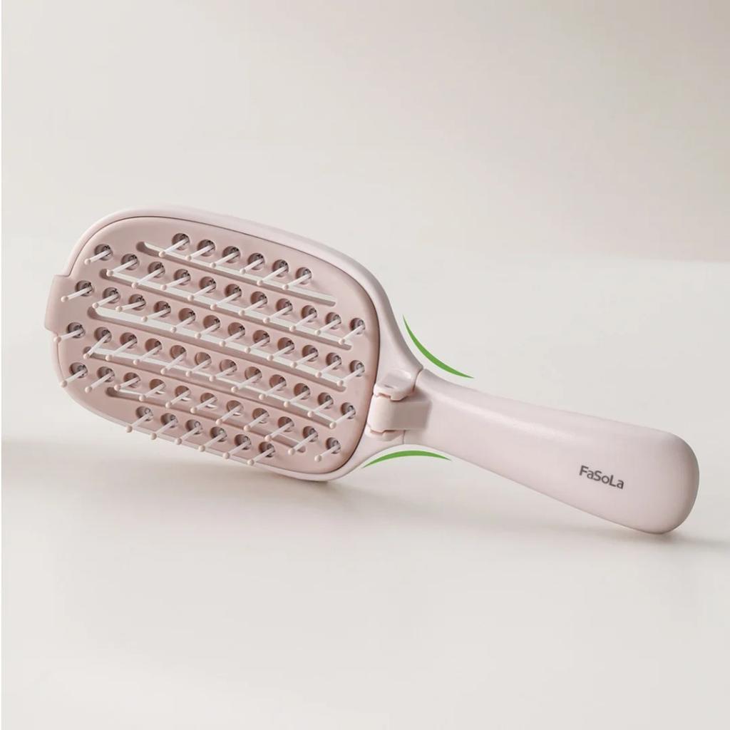 Foldable Travel Hair Brush Portable Detangler Comb Easy Clean Volumizing Styling Hair Tool for Home Use Compact Ribbed Comb with Massage Bristles