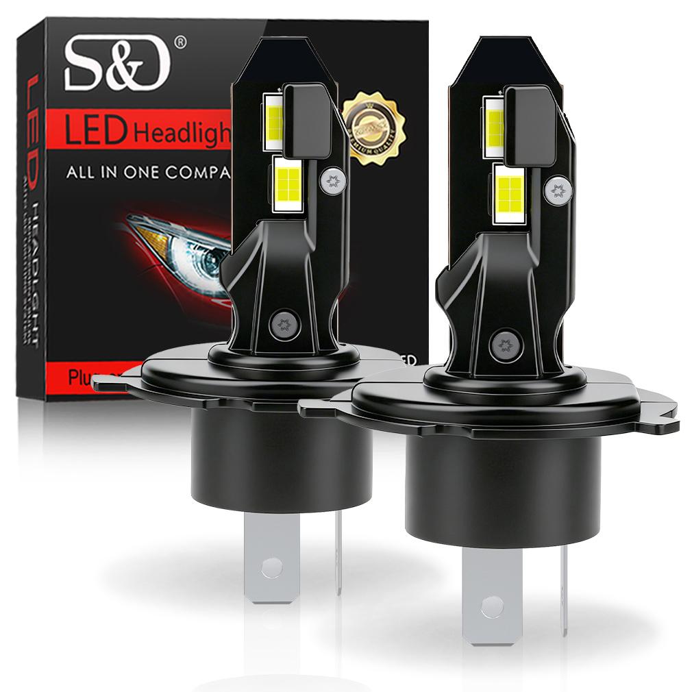 2 יחידות 20000 לומן H4 H7 נורות פנס קדמי LED 1:1 פנס קדמי לרכב ללא מאוורר H11 H8 H1 H3 9005 HB3 9006 HB4 Canbus מיני, אור DRL, פנס ערפל לרכב, 6000K לבן