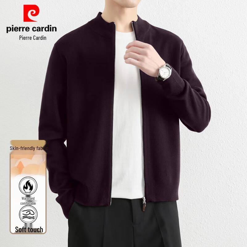 Pierre Cardin Men's Thickened Half-High Collar Knit Cardigan
