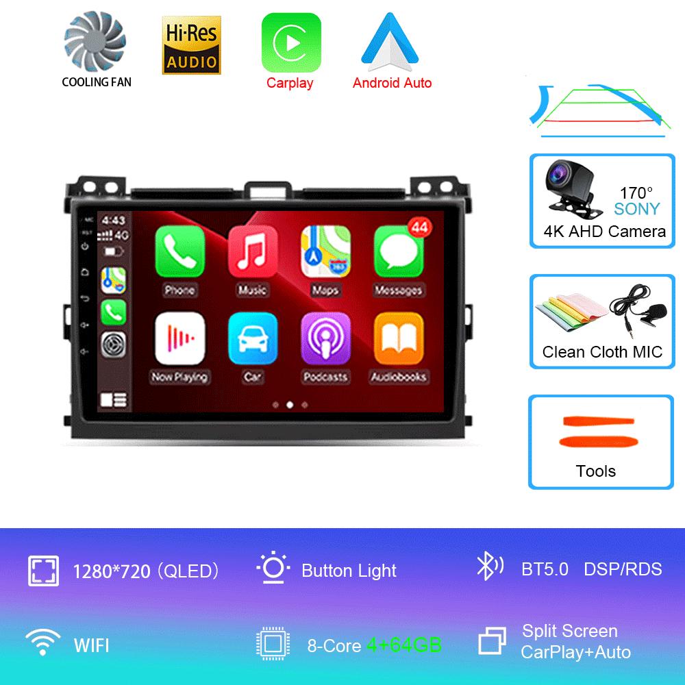 Android 14 Car Radio For Toyota Land Cruiser Prado 120 3 III For Lexus GX470 GX 470 J120 2002 - 2009  Multimedia Video Player