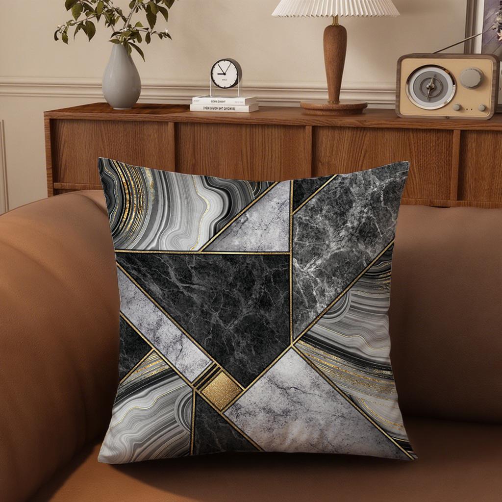 Marmormuster mit Gold verzierte KissenbezügeGeeignet für Sofa Auto Schlafzimmer dekorativer Kissenbezug Kissenbezug