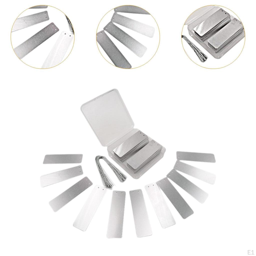 100Pcs Plant Labels Tree Tags Garden with Metal Wires Aluminum Blank for Lawn Indoor Plants