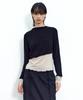INSILENCE WOMEN Color Block Wool Long Sleeve Black