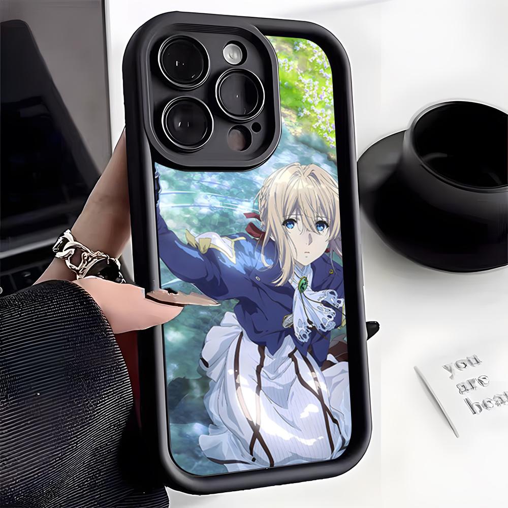 Anime V-Violet Evergarden Phone Case For IPhone 17 Pro Max 15 Pro 16 14 Plus 12 13 Mini 11 Pro Shockproof Cover