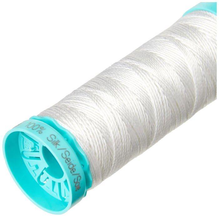Fil à broder ou à coudre - Gutermann - 723878-800 - 100% Soie - 30 m - Blanc