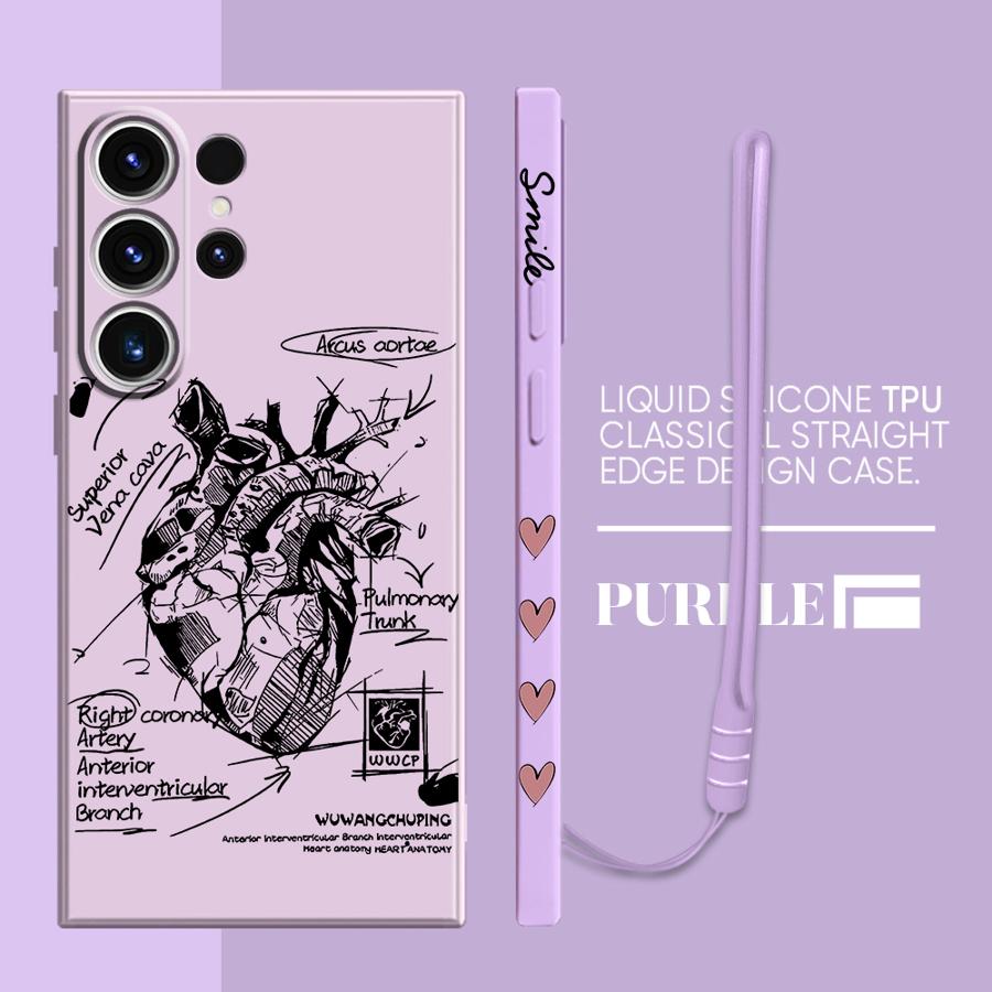 Creative Cardiovascular Model Heart Soft Phone Case for Samsung Galaxy S25 S21 S22 S23 S24 S20 FE S10 Plus Note 10 20 Ultra