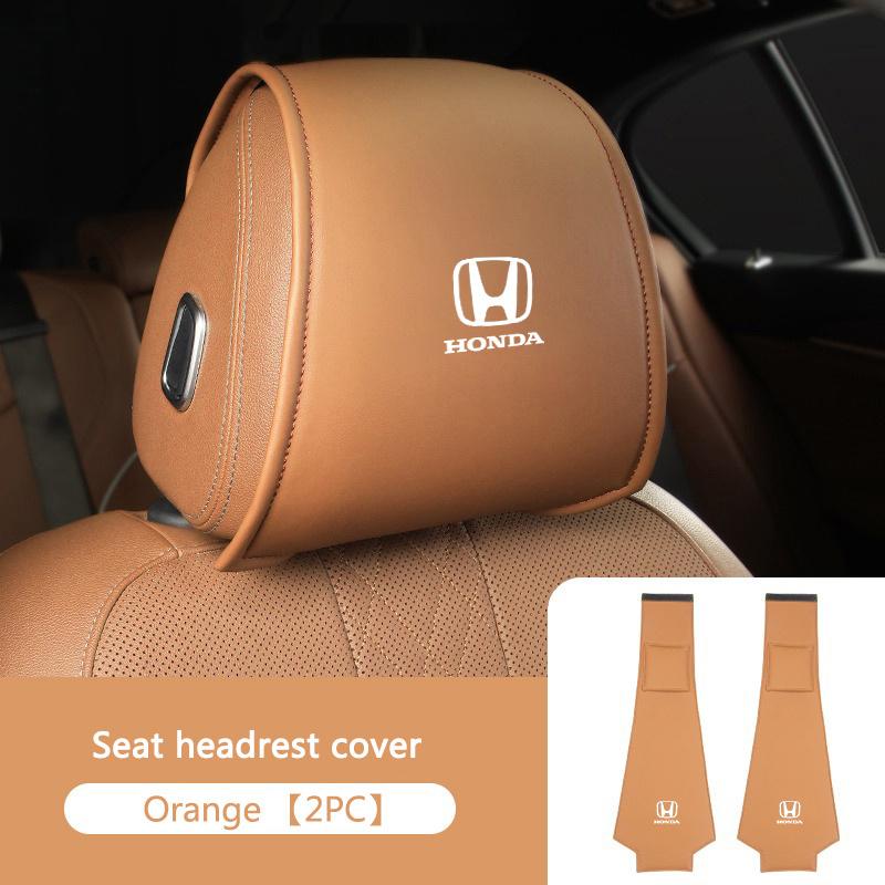 Leather Car Seat Headrest Pillow Anti-Dirty Protector Cover For Honda Fit Jazz GK5 Civic Type-R CRV Pilot Accord HRV Accessories