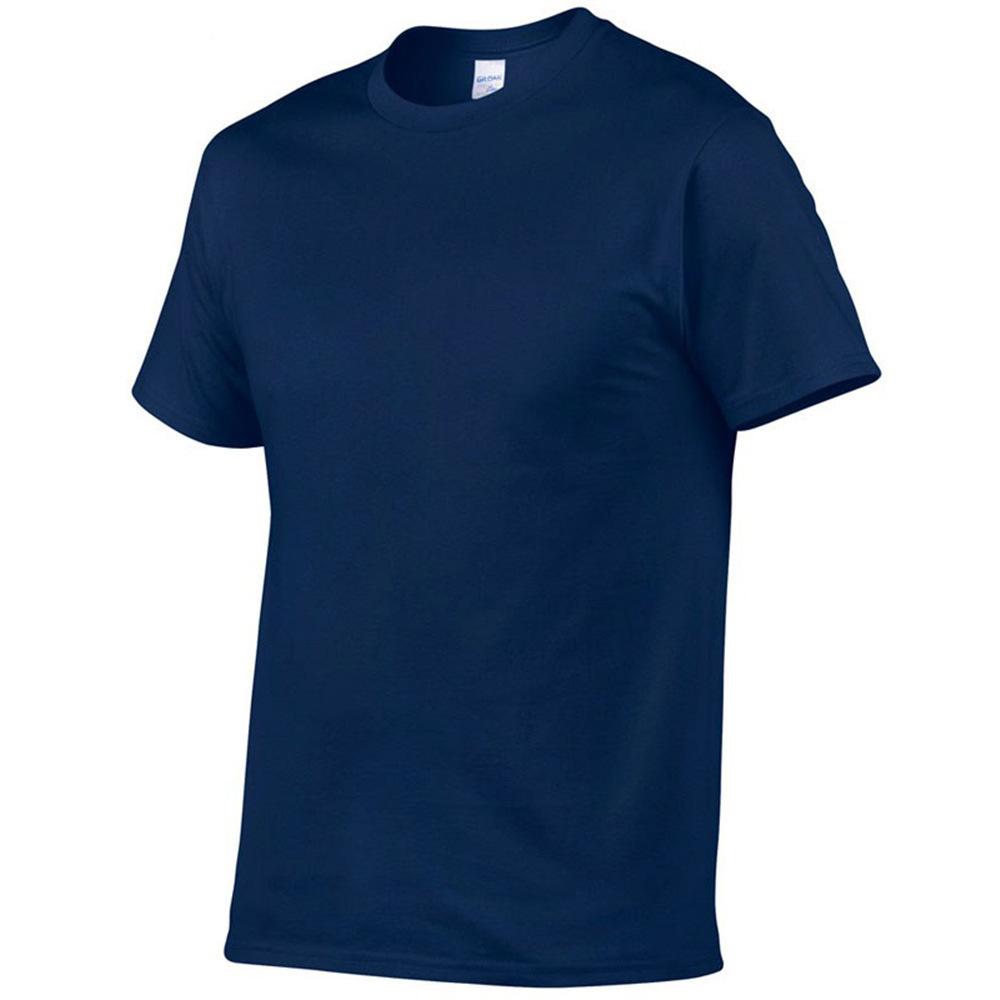 Short Sleeve T-shirt for Men Loose Fit Pure Color Black White Simple Summer T-shirt Round Neck Top
