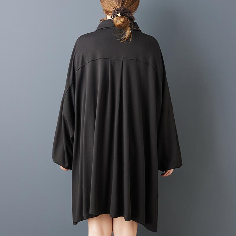 DIMANAF Spring Autumn Plus Size Women Blouse Shirt Black Fashion Lady Tops Long Sleeve Loose Casual New