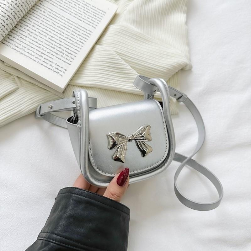 Cute Mini Crossbody Bag For Kids And Adults Stylish Bowknot Shoulder Bag Lightweight Pu Material