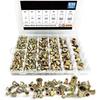 520Pcs830pcs Carbon Steel Male and British Color Zinc Rivet Nut Set Vertical Flat Head Rivet Nut