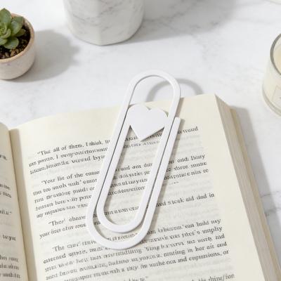 Herzförmige übergroße Büroklammer Lesezeichen PLA Seitenmarkierer Romantisches Geschenk für Buchliebhaber Einzigartiges Lesezubehör für Notizbücher Planer