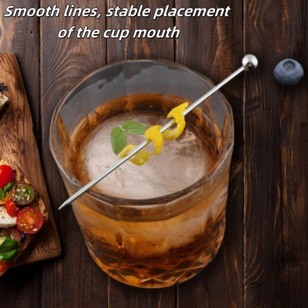 20Pcs Silver Color Martini Picks Long Handle Drink Stirring Sticks Durable Cocktail Skewers  Wedding