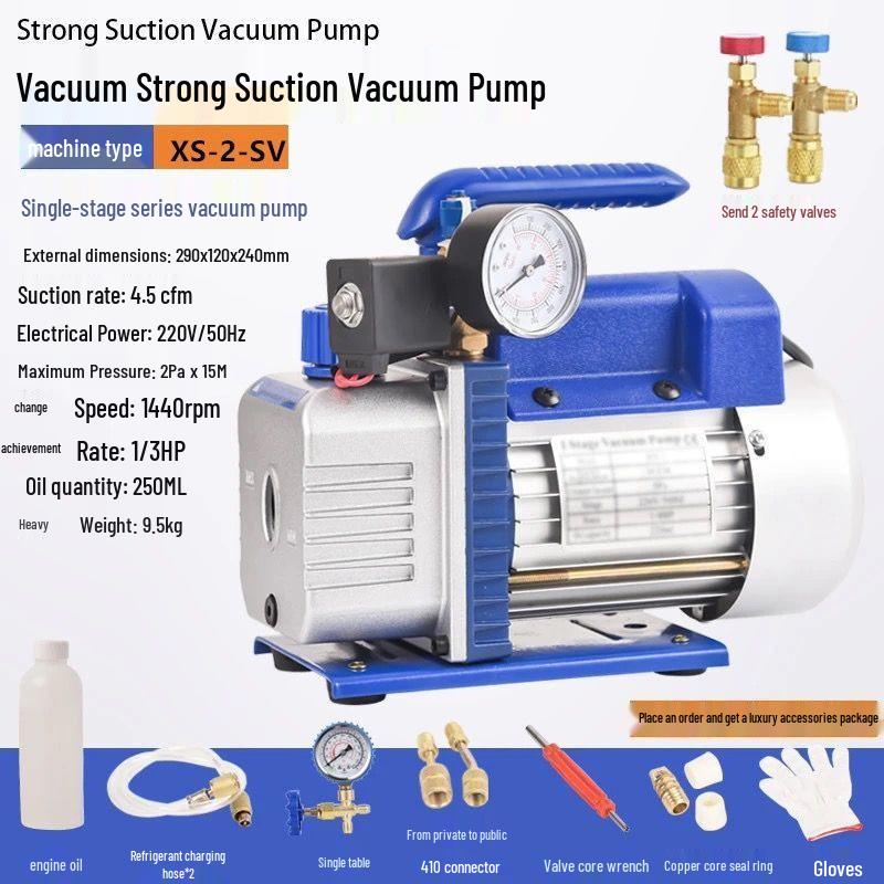 Portable Single/Double Stage Vacuum Pump for Air Conditioners, Refrigerators & Automobiles