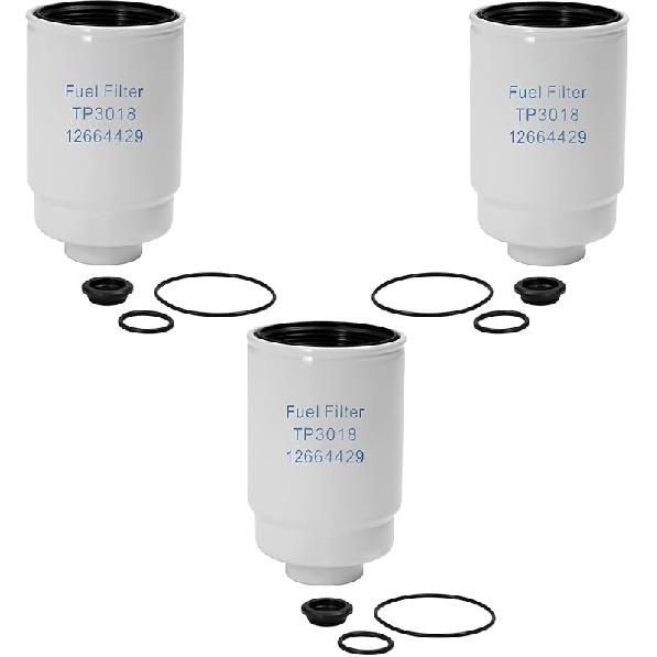 6.6 Duramax Diesel Fuel Filter With Seals | For 2001-2016 Chevy Silverado 2500 HD 3500 HD Express GMC Sierra 2500HD 3500HD Savana | Replaces# TP3018,
