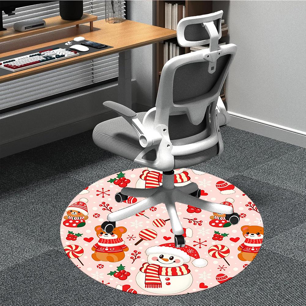 

1pc Christmas Chair Carpet for Office, Soft, Non-Slip Polyester Mat, Office, Living Room, Bedroom, Durable Polyester yy251207173 80cm by 80cm