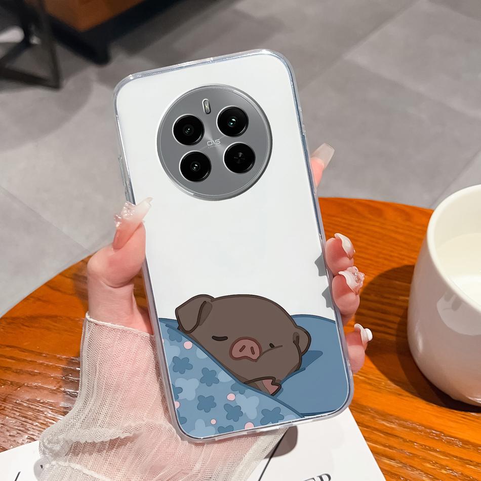 For Oppo Realme 12 Pro Plus Case For Realme12 4G 5G Phone Cover Cute Anime Transparent Soft Slim Protective Bumper Funda Coque