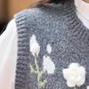 ITISF4 Korean Sweet 3D Floral Knit Vest