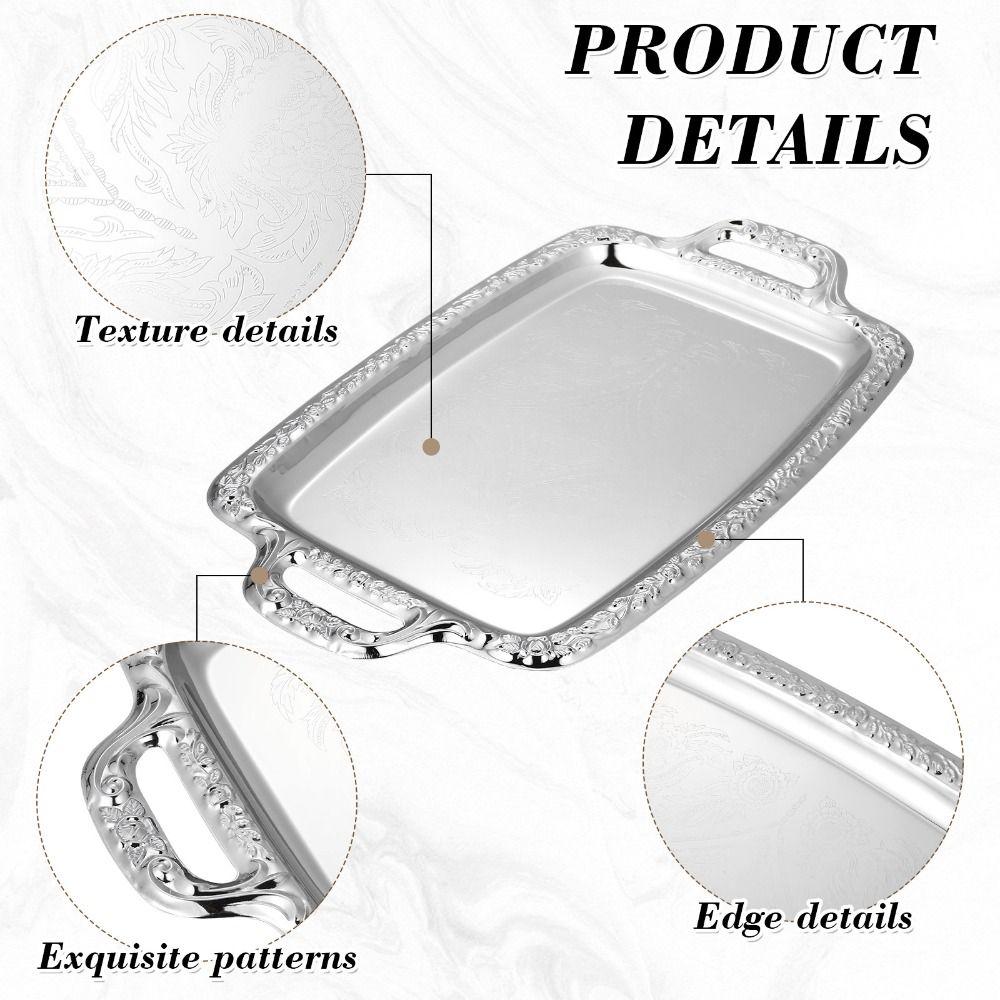 Metal Metal Serving Tray Stainless Steel Storage Tray Portable Charcuterie Tray Kitchen Use