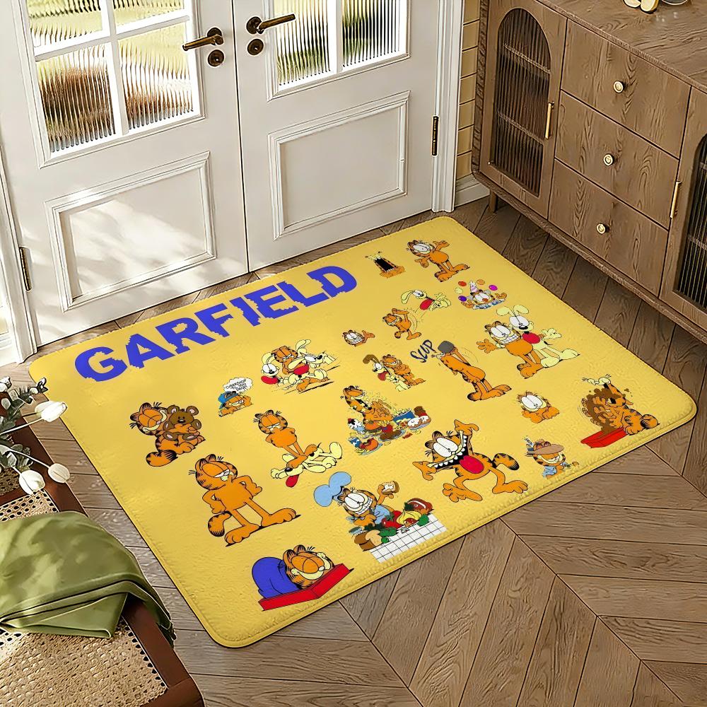 Gar-fieldS Floor Mat Soft Thickened Absorbent Non-Slip Bedroom Living Room Door Mat Home Decor Flannel Rugs