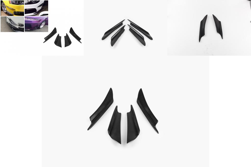 Premium Quality Universal 4pcs Car Front Bumper Lip Splitter Fins Body Spoiler Kit