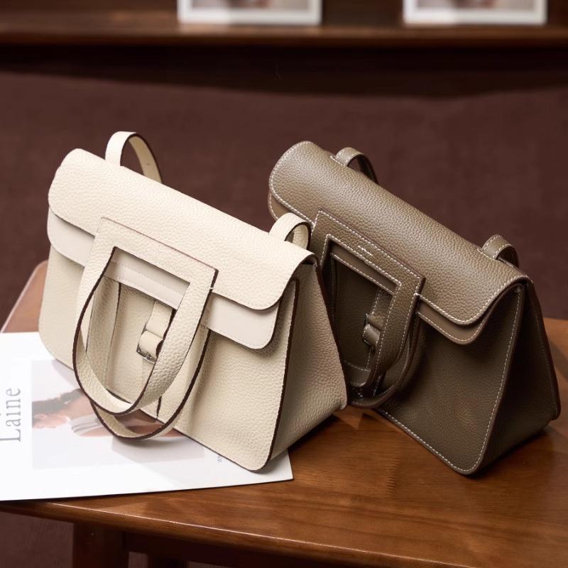Mehrlagige Leder-Hazan-Tasche, Modische Pendler-Aktentasche, Single-Shoulder Crossbody Damenhandtasche, Umhängetasche