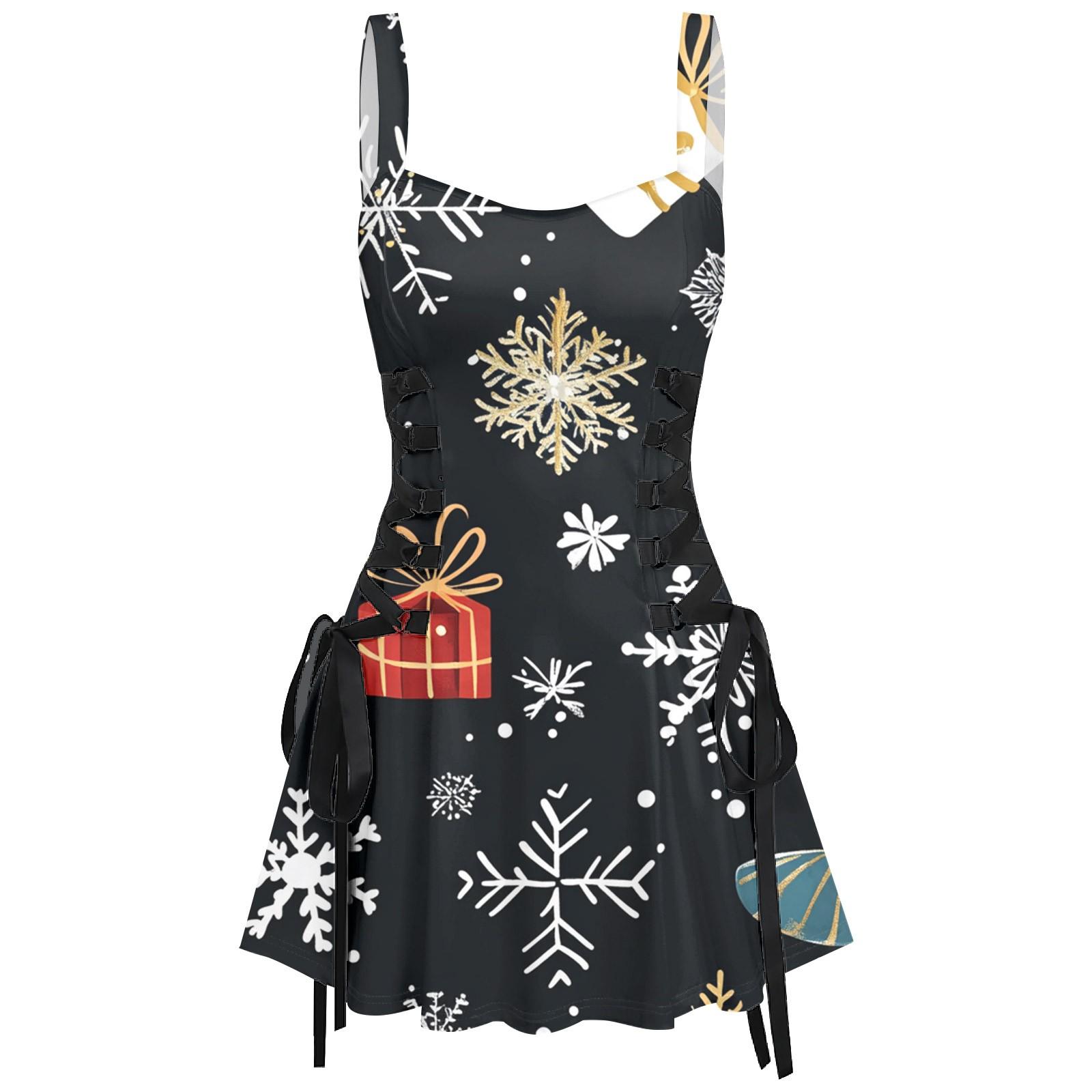 

Женское модное темпераментное печатное сексуальное винтажное короткое платье с бретельками XXL чёрный