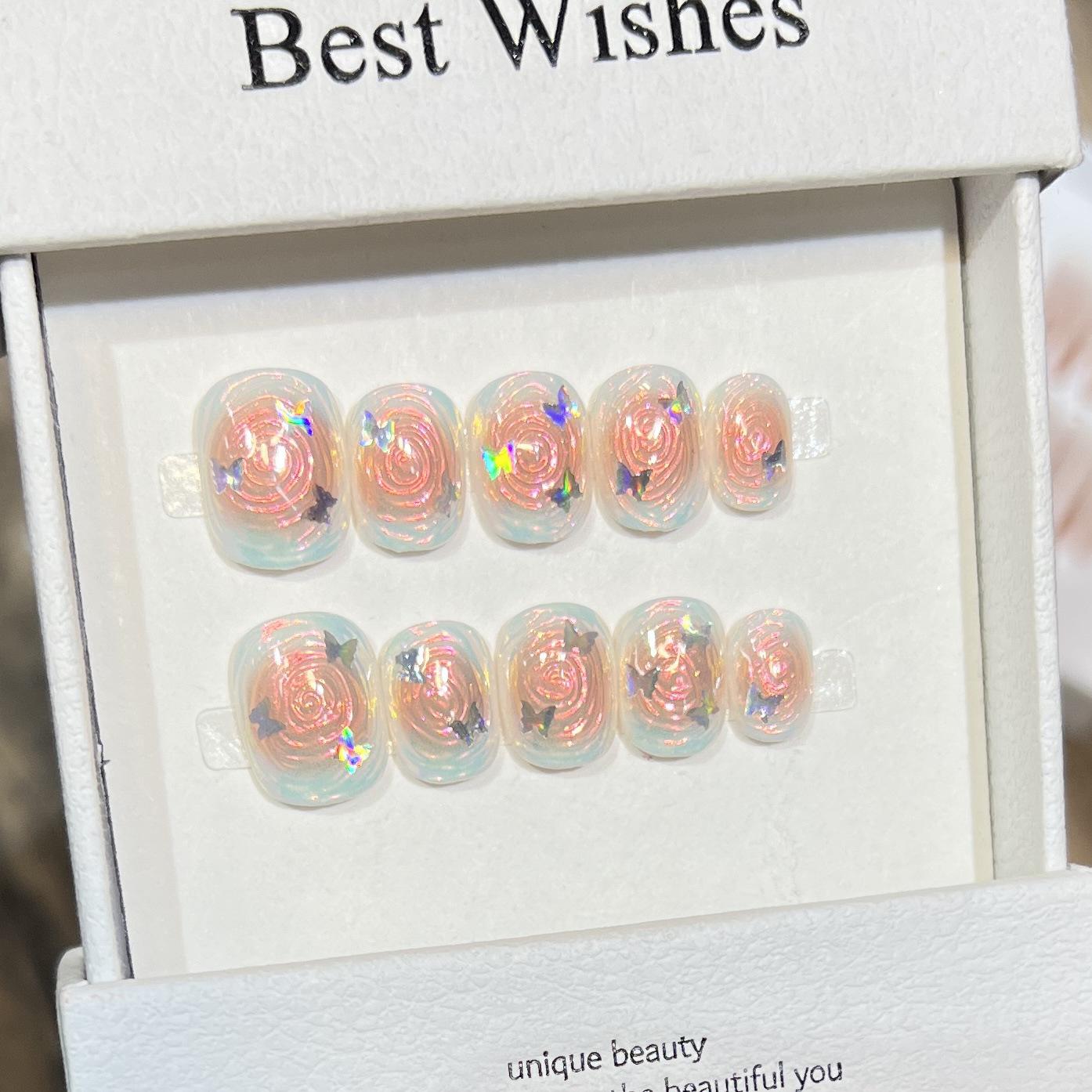 

Dairensen Iridescent Butterfly Swirl Tarot Nail Art Pieces Small S