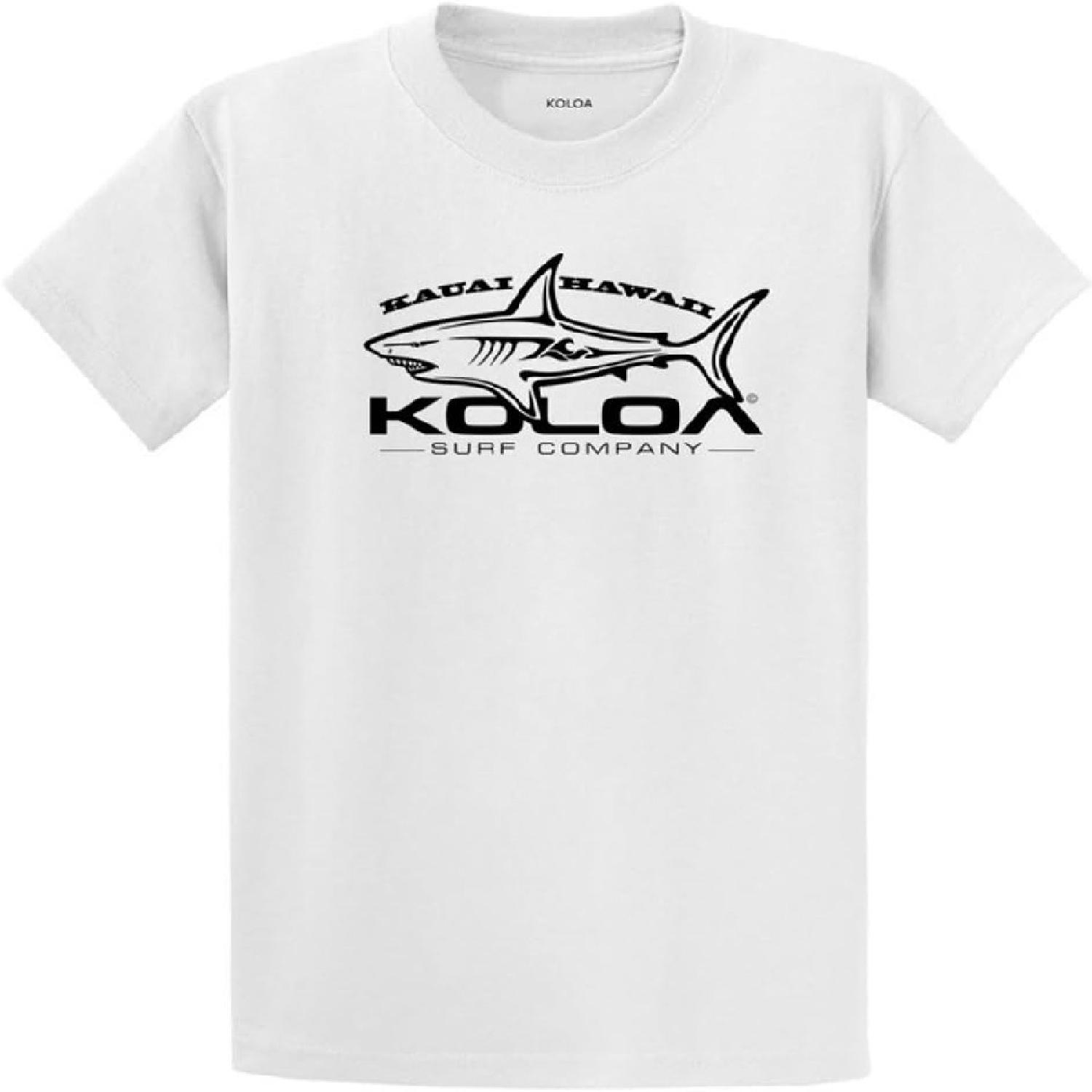 Футболки Koloa Surf с логотипом Акулы-людоеда из плотного хлопка Regular, Big & Tall XXXXXL белый