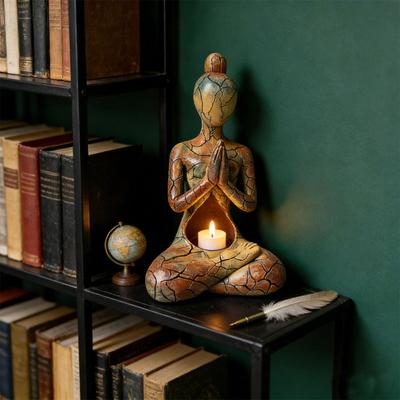 Figurina Meditazione Yoga Donne Sedute Astratte Scultura Statua in Resina Interno Esterno Sala Yoga Decorazione Zen Ornamento
