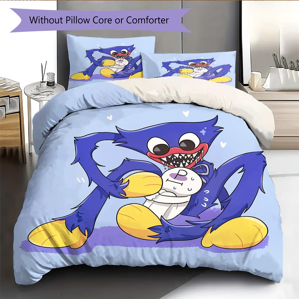 Wogi Pattern Bedding Quilt Set Home Decoration Gift (1 * duvet cover + 2 * pillowcase without core)